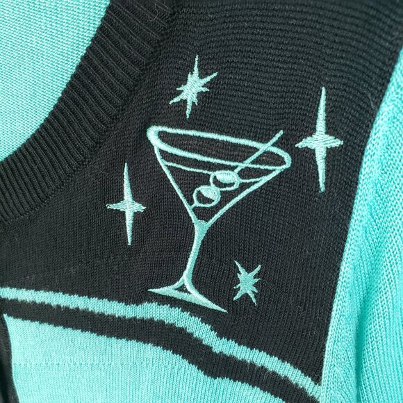 Voodoo Vixen Lightweight Cardigan Fitted Embroidered Pinup Rockabilly Retro sz M - Picture 8 of 12